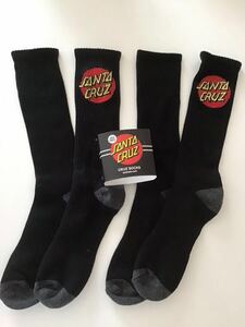 SANTA CRUZ(サンタクルーズ)SOCKS/ソックス/靴下/ブラック/2足セット/9-11/スケートボード/MEN