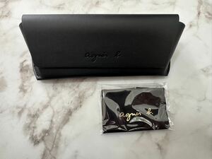 agnes b. アニエスベー メガネケース　レザー ブラック 黒 小物入れ 未使用品