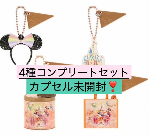 東京ディズニーランド　40周年　カプセルトイ　コンプリートセット　ミニチュアフィギュア　4種セット　4個セット　ガチャガチャ