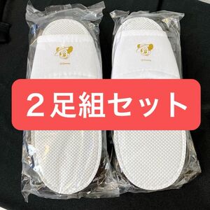 【新品未使用】使い捨てスリッパ２足組　大人用　旅行スリッパ　ディズニーリゾートアメニティ　ミッキーマウス　入学式　入園式　室内履き