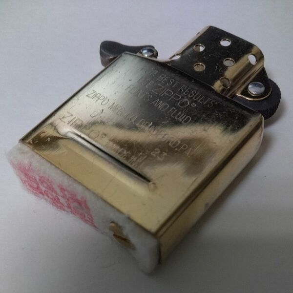 ZIPPO GOLD INSIDE UNIT 純正ゴールドインナー レギュラーサイズ 交換用 中身 インサイドユニット