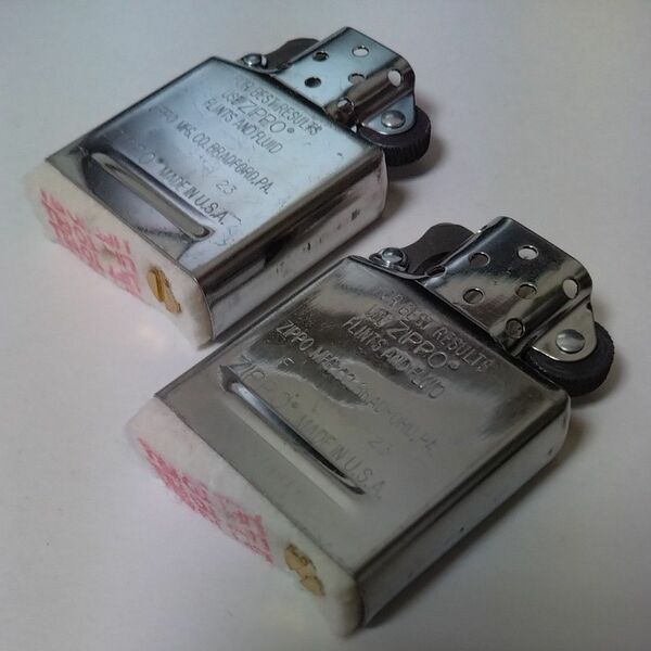 ZIPPO INSIDE UNIT REGULAR ×2set ジッポー 純正インサイドユニット シルバーインナー 交換用 中身