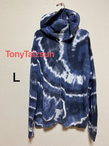 TonyTaizsunトニータイズサン　タイダイジップアップパーカー　メンズ　Ｌサイズ　羽織り　zip 