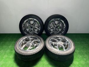 希少【管DO-15】 WORK メッキホイール 17インチ 7.5J +40 PCD114.3-5H 215/55R17 ケンダ カムリ　クラウン エスティマ等