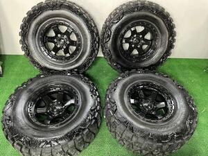 【管244-5】BLOCK D752 マットガンメタルブラックリップ FUEL フューエル 17×9J PCD139.7 35×12.50R17LT Nitto Mud Grappler 2022年製