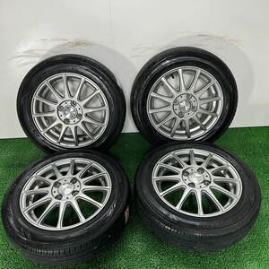 1円スタート【管理番号 242-64】 Weds ラブリオン 14インチ 4.5J +45PCD100 4穴 155/65R14 ダンロップ EC（エナセーブ）202 22年製