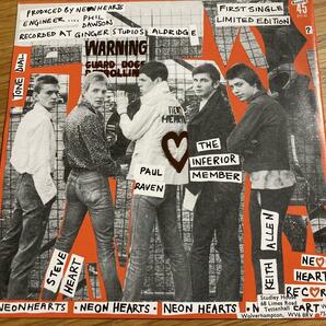 NEON HEARTS 7インチ punk powerpop パンク天国 stiff little fingers xtc nasty facts fast cars rudi undertones victimの画像2