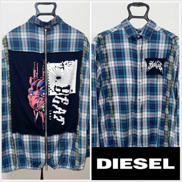 DIESEL バックプリント ネルシャツ