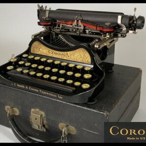 s156 アンティーク CORONA コロナ タイプライター ｘ635200 折畳式 ケース付 USA 【白蓮】01の画像1