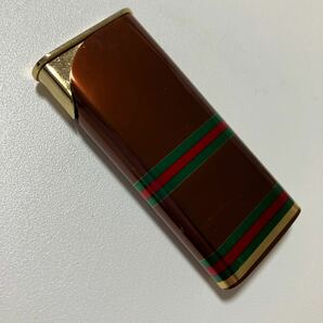 グッチ GUCCI ライター レトロ ヴィンテージ喫煙グッズ 喫煙具 ライター 茶系 シェリーラインの画像5