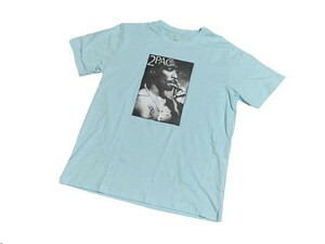 【新品】2PAC Tシャツ 半袖【L】水色◆2パック トゥーパック アメリカ アーティスト ラッパー ラップ WEGO
