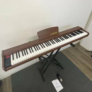 R494-K32-3693 Carina 電子ピアノ 88鍵盤 キーボード 木製デザイン 説明書/ペダル/台付き 通電OK