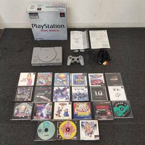 R621-△-K32-3611 SONY PlayStation PS 本体 SCPH-9000 箱付き コントローラー ケーブル 説明書 ソフト21点セット ぷよぷよ ガンダム 他