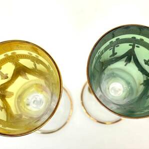 T377-K50-543 VENETIAN GLASS ベネチアン ガラス グラス 4客セット 箱付き アソート 約(口径)6.5×(高)23.5cmの画像5