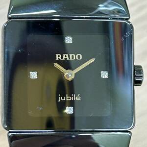 【JV7315】1円スタート RADO ラドー QZ jubile ジュビリー DIASTER ダイヤスター 153.0337.3 レディース 黒文字盤 腕時計 ジャンク 保管品