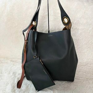 BURBERRY バーバリー ショルダーバッグ grommet hobo ホーボー グロメット ポーチ レザー 革 ダークグリーン