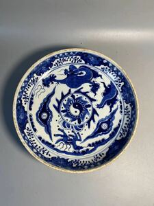 清朝期 唐瓷 景徳鎮製 茶碗 青花唐草文 陶磁器 染付 古陶瓷 煎茶道具 中国古玩 中国美術