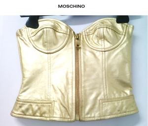 MOSCHINO CHEAPANDCHIC（モスキーノ）シャンパンゴールド　ベアトップ　チューブトップ　トップス　アメリカサイズ4　Sサイズ