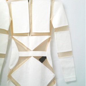 BALMAIN（バルマン）ウィメンズ ホワイト 白 ワンピース タイトワンピース フランス製 ドレス ミニスカート XSサイズ の画像6