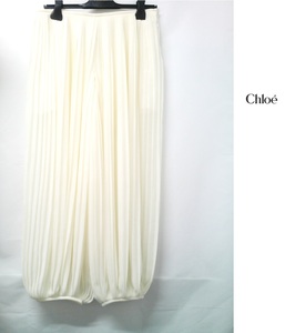 Chloe / クロエ（レディースファッション）ホワイト　白　ワイドパンツ　ガウチョ　パンツ　100％　ポリエステル　サイズ36　フランス製