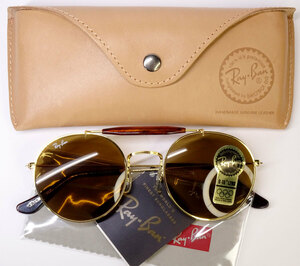 B&L.未使用品/レア・ROUND METAL BROWBAR.ラウンドメタル/BAUSCH&LOMB.ボシュロム/Ray-Ban.レイバン/VINTAGE.ヴィンテージ/本革ケース付LUX