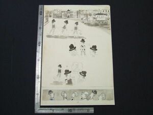 【真作】児童文学希少資料 肉筆原画 『もんだい』ペーパーにドローイング 1960年代 暁図書出版原稿 082190227S