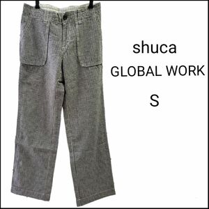 ☆shuca GLOBAL WORK☆ワイドストレートパンツ☆ギンガムチェック☆