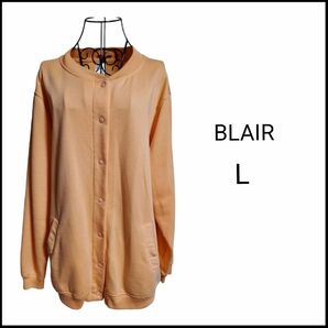 ☆BLAIR☆古着☆長袖☆スウェット☆前ボタン☆裏起毛 ☆アメカジ☆ゆるだぼ☆