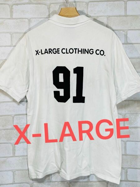 【X-LARGE】エクストララージ　半袖　ポロシャツ　刺繍ゴリラ