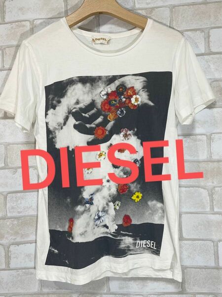 【DIESEL】ディーゼル　小花　プリント　半袖Tシャツ　カットソー