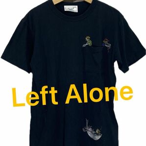 Left Alone レフトアローン　刺繍　半袖ポケットTシャツ　ポケT