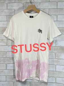 STUSSY ステューシー　刺繍ロゴ　半袖Tシャツ　カットソー　ショーンフォント