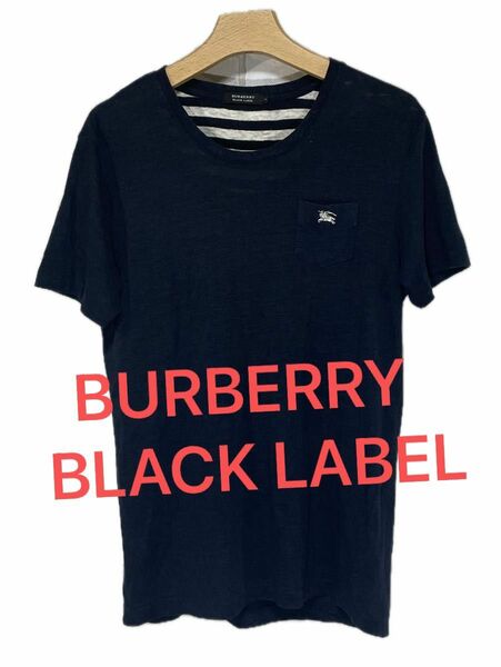 【BURBERRY BLACK LABEL】バーバリー　半袖ポケT Tシャツ