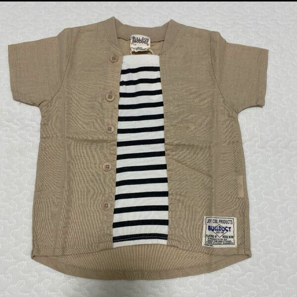 新品　半袖　Tシャツ 80サイズ　ブルドッグ　男の子　ベビー服　ベージュ　