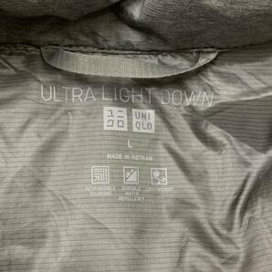 r2_2867ｗ UNIQLO ユニクロ ウルトラライトダウンジャケット 収納袋付き グレー 男性用 Lサイズの画像3