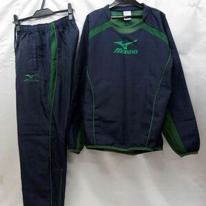 r2_2974k 美品 mizuno ミズノ プルーフプラス ウィンドブレーカー セットアップ 上下セット ネイビー サイズSの画像1