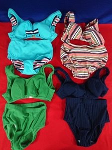 r1_7969s 4 pieces set tag equipped storage goods rare retro is ikatto bikini swimsuit swimwear set summarize 