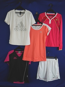 r1_7999s 5 шт. комплект Adidas Mizuno женский L размер спортивная одежда tops брюки верх и низ в комплекте суммировать 