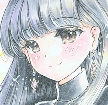 タートルネックの女性 オリジナル 手描き イラスト 原画_画像1