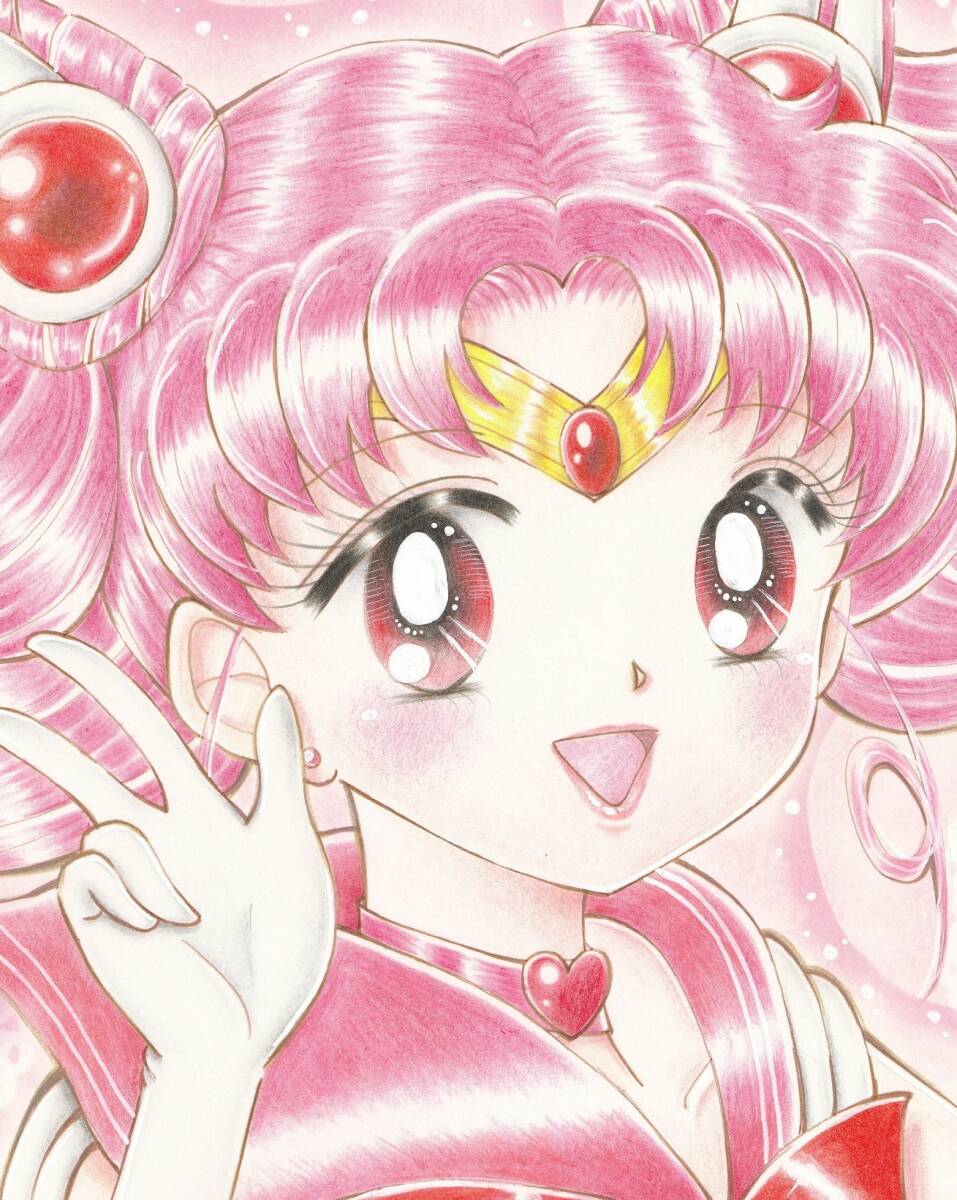 Sailor Chibi Moon Chibiusa 手绘插画原创艺术 漂亮守护者 Sailor Moon, 漫画, 动漫周边, 手绘插图