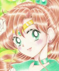 Art hand Auction Sailor Jupiter Makoto Kino Handgezeichnete Illustration Originalkunst Hübscher Wächter Sailor Moon, Comics, Anime-Waren, handgezeichnete Illustration