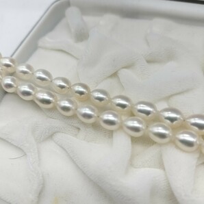 真珠科学研究所 ソーティング付 テリ最強 オーロラ キングフィッシャー パール 真珠 ネックレス 6.5mm〜7mm 44cm シルバー SILVER 刻印の画像6