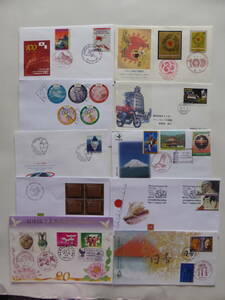 【ＦＤＣ】　外国切手　日本切手　記念切手　エアーメール封筒　他　封筒貼付　消印　いろいろ　まとめて