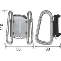 タジマ セフシステム 着脱式工具ホルダー 高耐久極太ステン カラビナ大ダブル SFKHS-CLW 着脱楽々 ベルトに後から装着可能 腰道具の組み_画像2