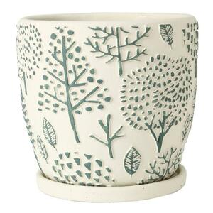 SPICE OF LIFE(s) plant pot relief planter forest white L size 5 number diameter 17.5×16.5cm cement made bottom hole 