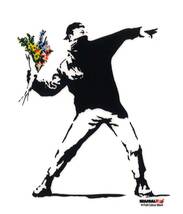 ゼネラルステッカー ブランダライズド BANKSY Flower ステッカー 透明素材 XLサイズ BNK-001_画像1