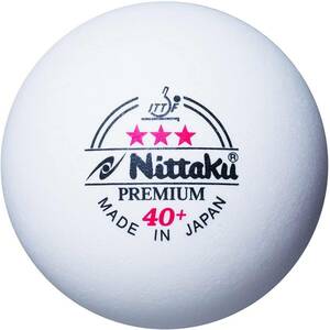 ニッタク(Nittaku) 卓球用ボール スリースタープレミアム 硬式公認球 プラスチック 3個入 NB-1300 白 40mm