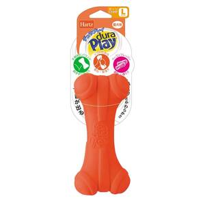 デュラプレイ ボーン 犬用おもちゃ Lサイズ ネオンオレンジ | ハーツ(Hartz) | ラテックス素材 | ベーコンフレーバー | 投げて遊