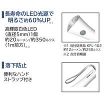 東芝(TOSHIBA) LED懐中電灯 防滴構造(JIS IPX2) 消し忘れ防止湾曲レンズ設計 ストラップ付き 単1形2本用 ECOパッケージ_画像4