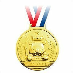ゴールド3Dビックメダル ライオン(ピース)